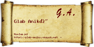 Glab Anikó névjegykártya